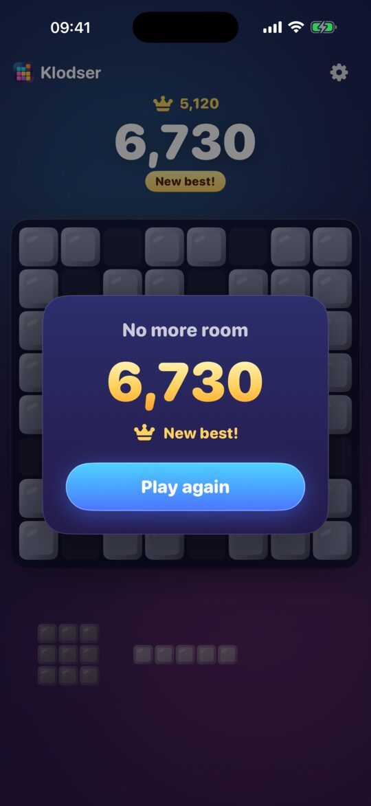 No more room? Play again.